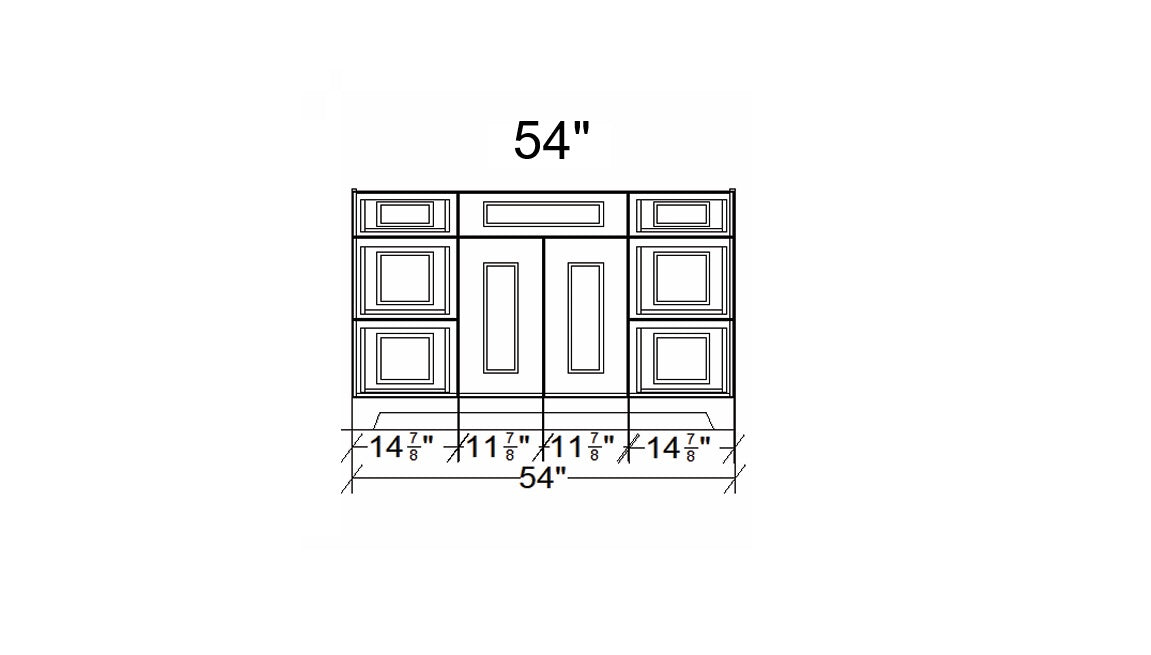 CLASSIC- 54" Solid wood Bathroom Vanity (6 COLORS AVAILABLE) With Quartz Countertop