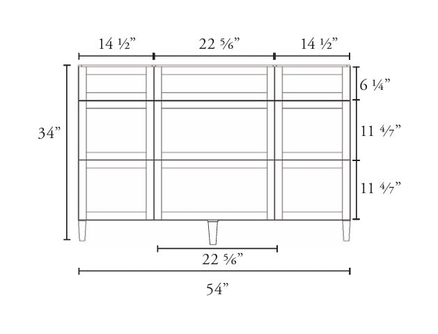CLASSIC 54 Inch Dresser Style Bathroom Vanity, Canadian Made White painted with Quartz Countertop, 8 Drawers