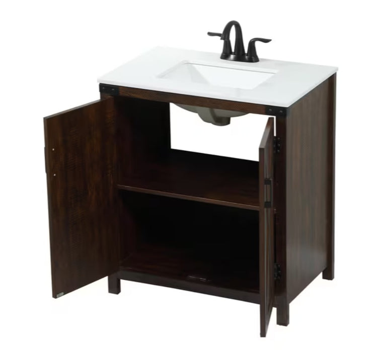 HILCREST - 30" Floor Standing Bathroom Vanity, Quartz Countertop ( 2 colors available)