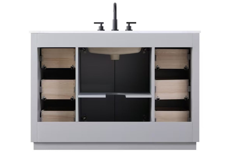 ASHTON- 48" Floor Standing Bathroom Vanity, Marble Countertop ( 3 colors available)