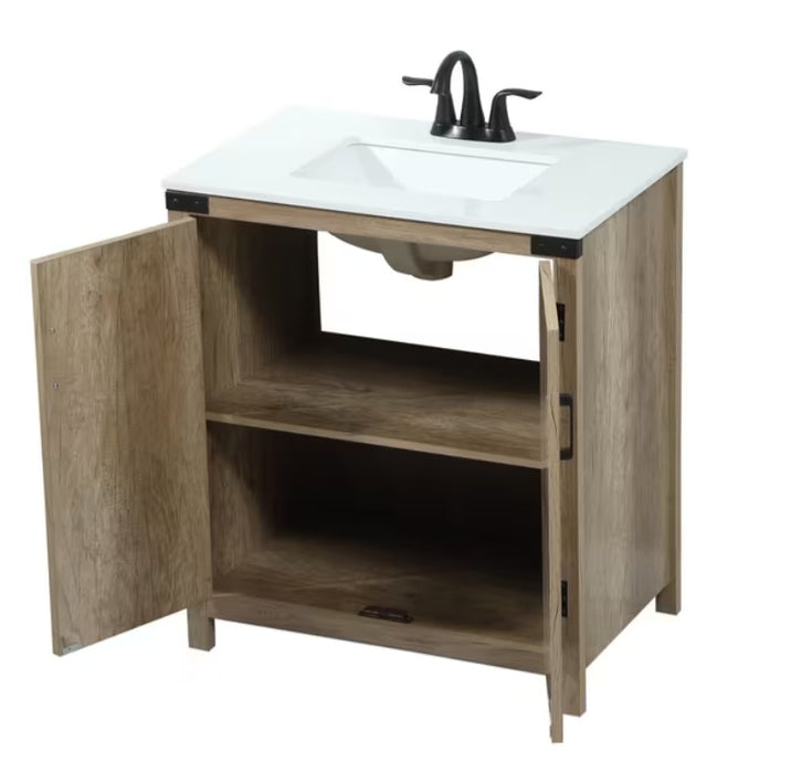 HILCREST - 30" Floor Standing Bathroom Vanity, Quartz Countertop ( 2 colors available)