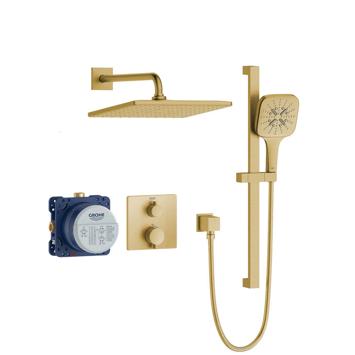 GROHE - RAINSHOWER  GrohTherm 2-Handle Thermostatic Single Function Square Shower Kit