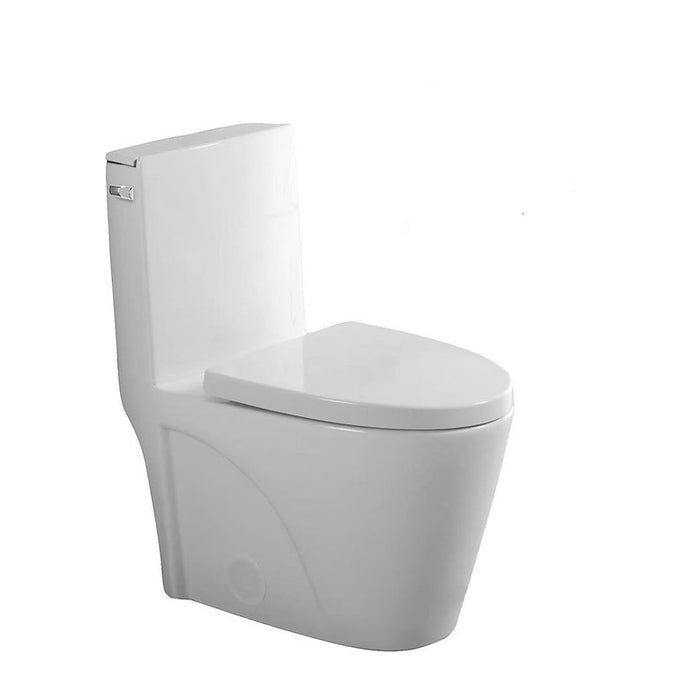 LUNA SERIES- LIRO, WHITE One Piece Fully Skirted, Elongated toilet 12" Rough, single flush