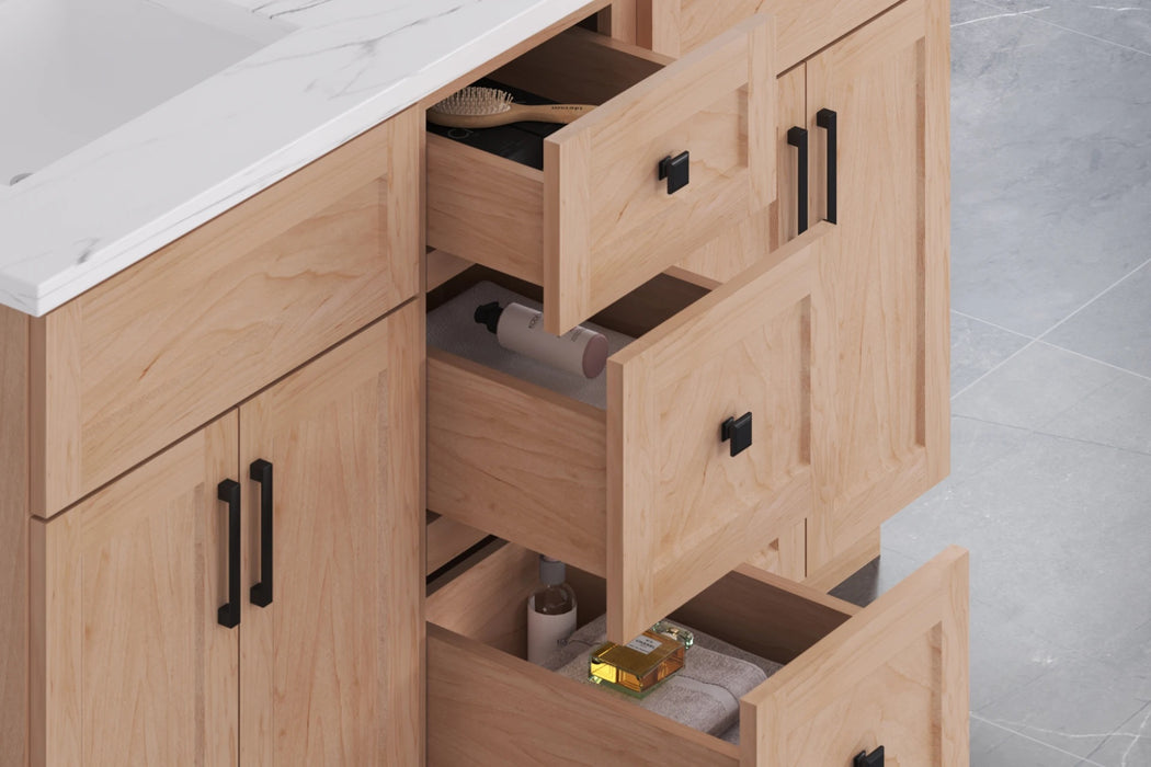 Nova- 60" Double Sink , MAPLE  Bathroom Vanity With Quartz Countertop