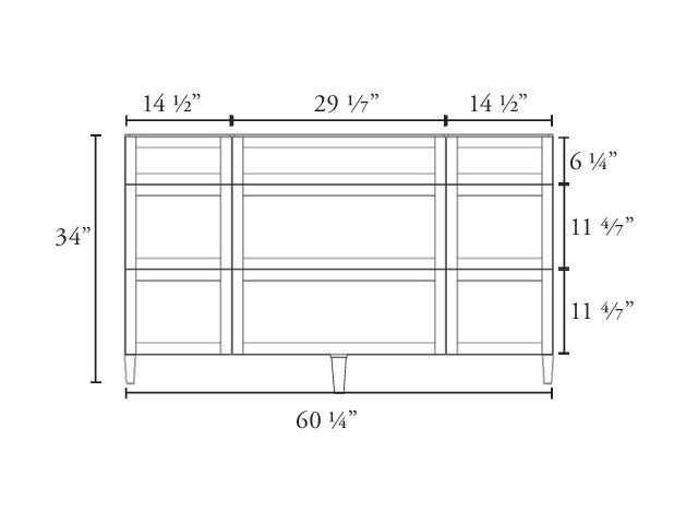 CLASSIC 60 Inch Dresser Style Single Sink Bathroom Vanity, Canadian Made with Quartz Countertop, 8 Drawers
