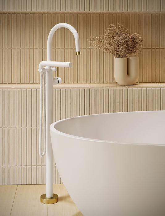 AQUABRASS -Umix Floormount Tub Filler (5 FINISH AVAILABLE ) - Construction Commodities Supply Inc.