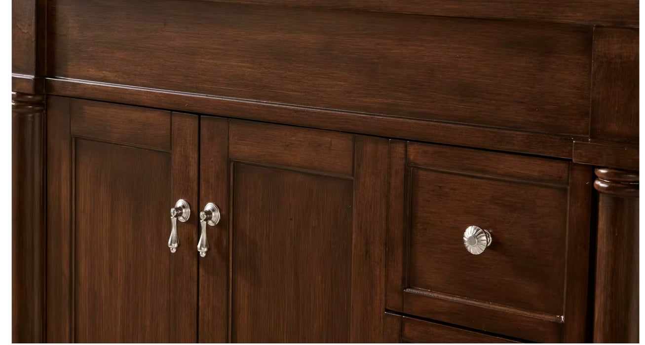 MODORA- 36" Walnut , Floor Standing Bathroom Vanity, Quartz Countertop