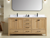 Rose- 72" Antique Oak ,Solid Wood Double Sink Floor Standing Modern Bathroom Vanity, Quartz Countertop  ( PRE-ORDER NOW , ETA: 2026-06-10) - Construction Commodities Supply Inc.