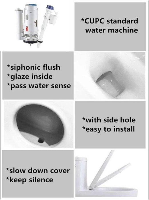 AQUA-10021, One-Piece Siphonic Toilet – Dual Flush, Soft Close Seat, 12” Rough-in ** PICK UP IN STORE ONLY**