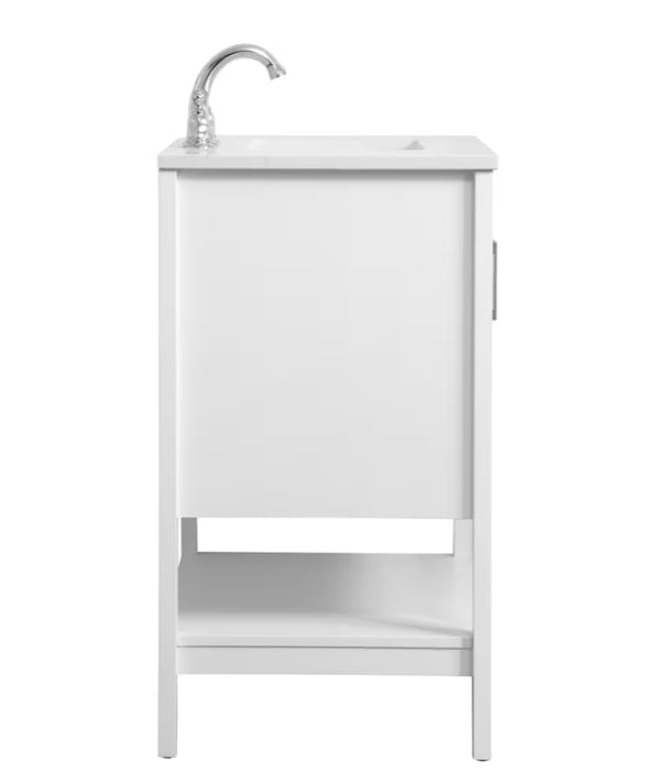 ELEGANT 30" x 19" White , Floor Standing Modern Bathroom Vanity, Quartz Countertop