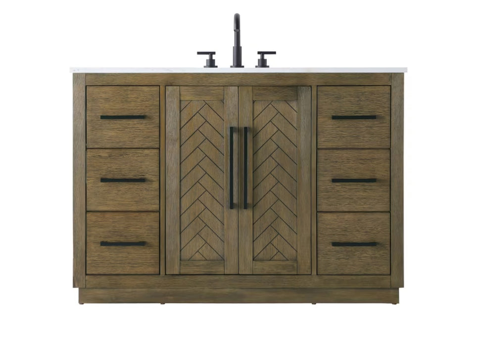ASHTON- 48" Floor Standing Bathroom Vanity, Marble Countertop ( 3 colors available)