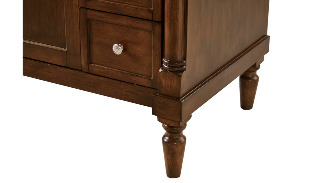 MODORA- 36" Walnut , Floor Standing Bathroom Vanity, Quartz Countertop