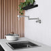 STYLISH-ASTI Wall Mount Pot Filler Folding Stretchable with Single Hole Two Handles -STANLESS STEEL - Construction Commodities Supply Inc.