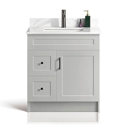 Violet -30" ,HDF Free standing Bathroom Vanity With Quartz Countertop ( available in 3 colors)