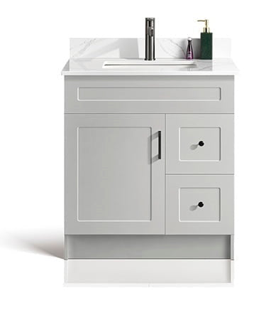 Violet -30" ,HDF Free standing Bathroom Vanity With Quartz Countertop ( available in 3 colors)