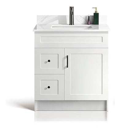 Violet -30" ,HDF Free standing Bathroom Vanity With Quartz Countertop ( available in 3 colors)