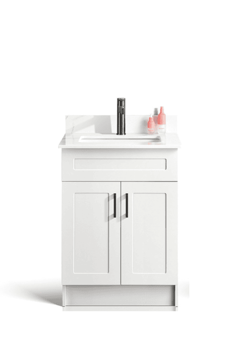 Violet -24",HDF Free standing Bathroom Vanity With Quartz Countertop ( available in 3 colors)