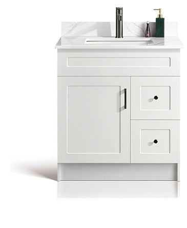 Violet -30" ,HDF Free standing Bathroom Vanity With Quartz Countertop ( available in 3 colors)