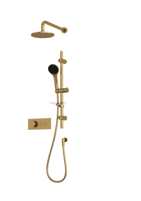 Rubi - ON - Thermostatic Round shower system - Gold
