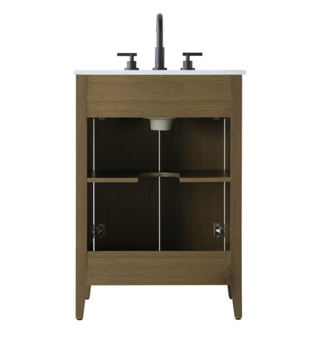 EMERSON - 24" Floor Standing Bathroom Vanity, Marble Countertop ( 3 colors available)