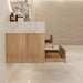 AQUA-36" LIGHT OAK Wall Mount Vanity with Sintered Stone Top - Construction Commodities Supply Inc.