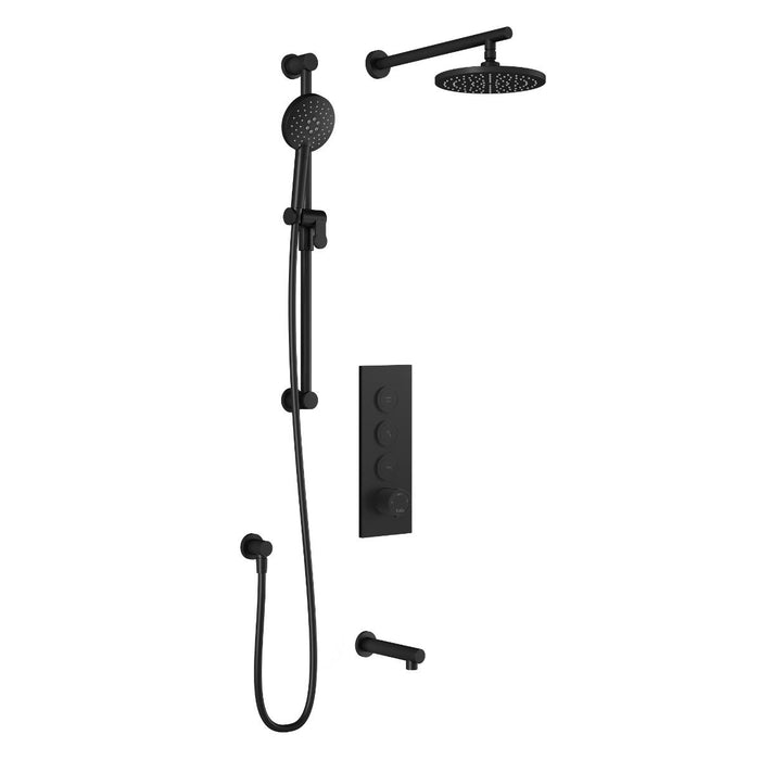 KALIA - ROUNDONE TB3 SHOWER SYSTEMS  WITH WALL ARM or CEILING ARM- MATT BLACK