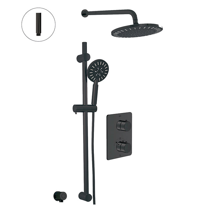 ALT VIA DANTE Thermostatic shower system – 2 functions / Valve Included  (Black & Chrome )