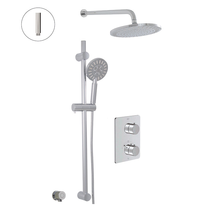 ALT VIA DANTE Thermostatic shower system – 2 functions / Valve Included  (Black & Chrome )