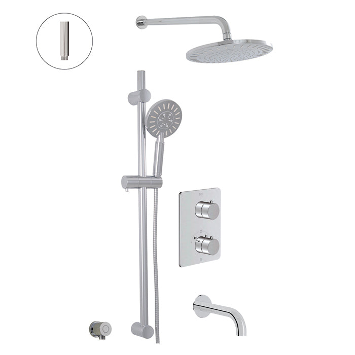 ALT VIA DANTE Thermostatic shower system – 3 functions / Valve Included  (Black & Chrome )