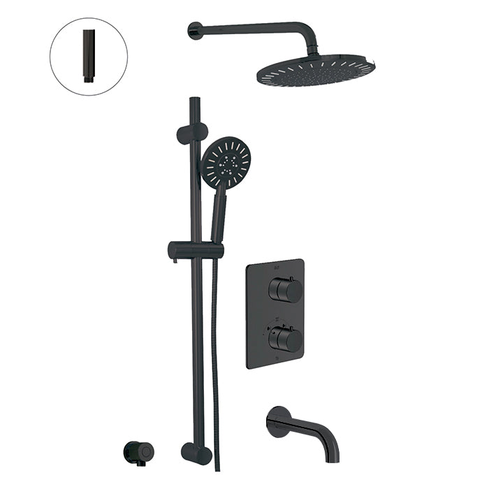 ALT VIA DANTE Thermostatic shower system – 3 functions / Valve Included  (Black & Chrome )