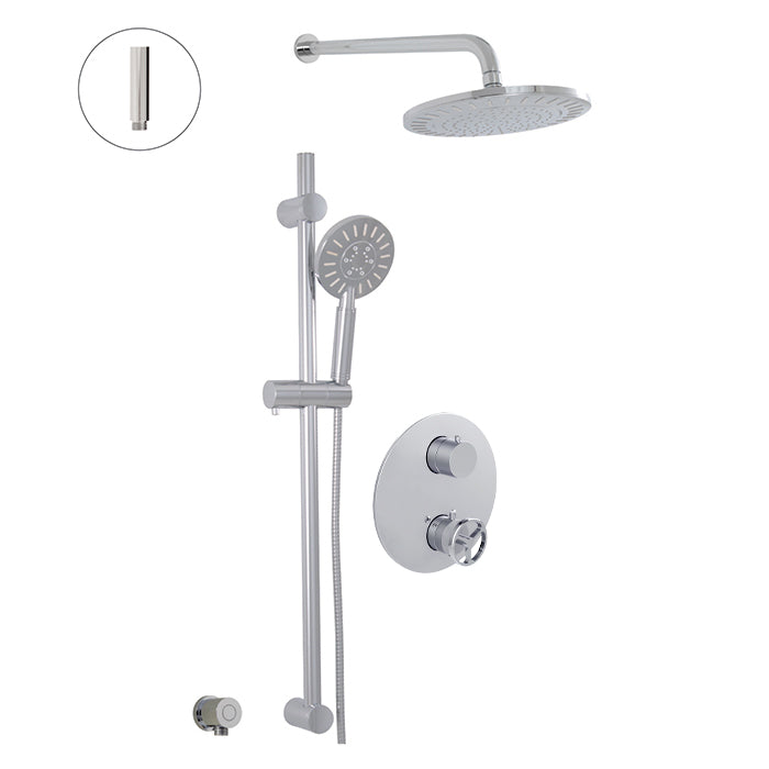 ALT 1840 Thermostatic shower system – 2 functions/Valve Included  (Black & Chrome )