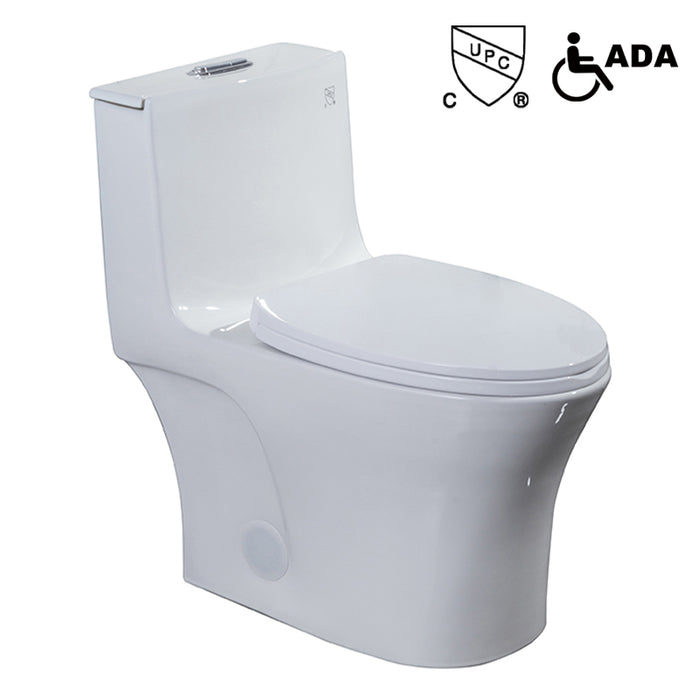 AQUA- 10016 White Dual-Flush Siphonic One-Piece Toilet ** PICK UP IN STORE ONLY**