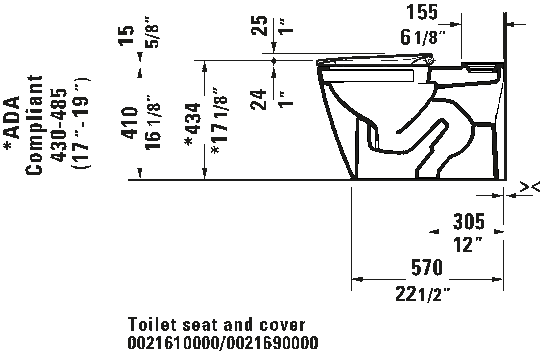 DURAVIT - D-NEO TWO-PIECE TOILET (Seat Included) - White "" PICK UP IN STORE ONLY ""