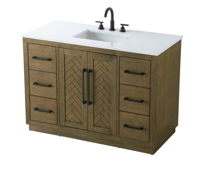 ASHTON- 48" Floor Standing Bathroom Vanity, Marble Countertop ( 3 colors available)