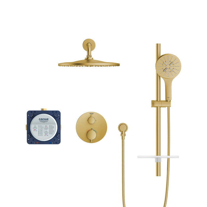 GROHE - RAINSHOWER GrohTherm 2-Handle Thermostatic Dual Function Round Shower Kit