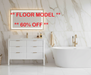 Aster - 48" White , Solid Wood Floor Standing Modern Bathroom Vanity with Quartz Top *** FLOOR MODEL *** - Construction Commodities Supply Inc.