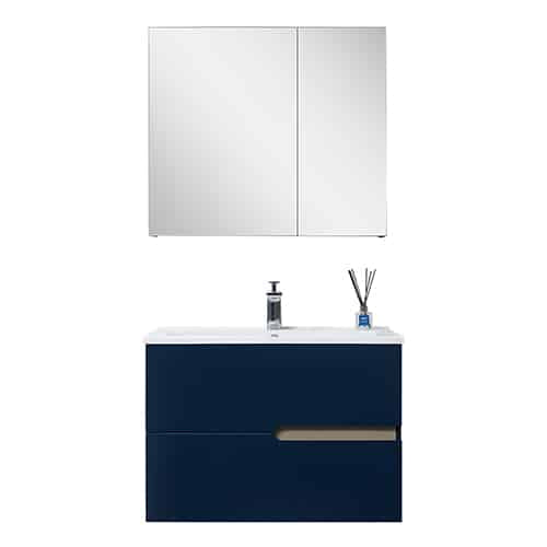 Orans 24” Single Bathroom Vanity with Artificial Stone Basin in Navy Blue