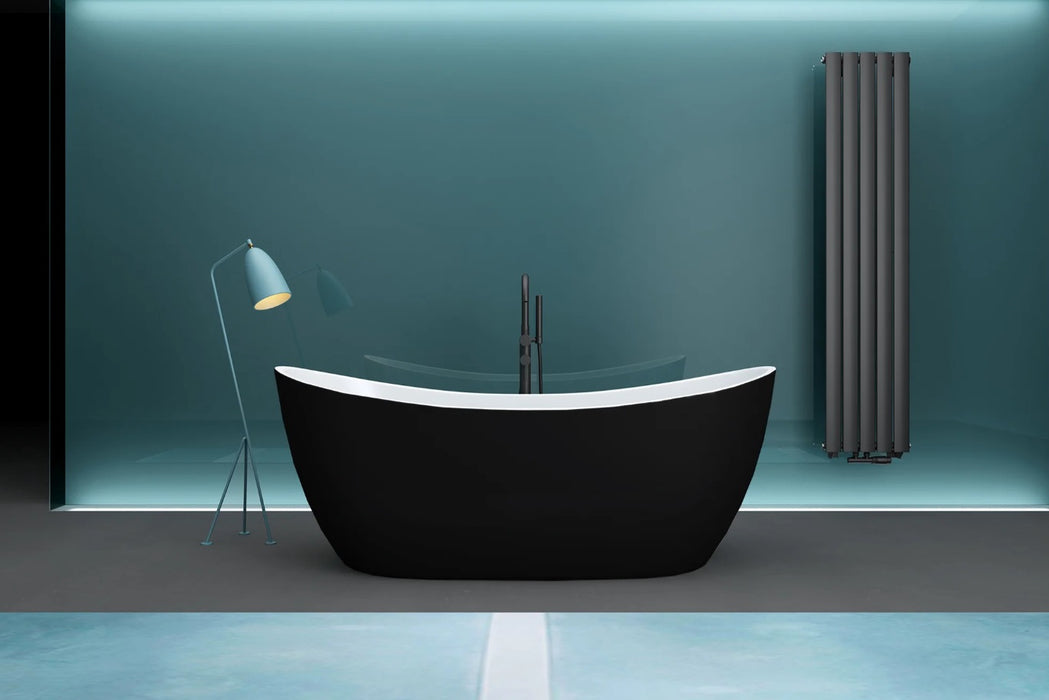 KODAEN-LILIA 1500- 59" Matt Black Composite Acrylic Free Standing Bathtub *** PICK UP IN STORE ***