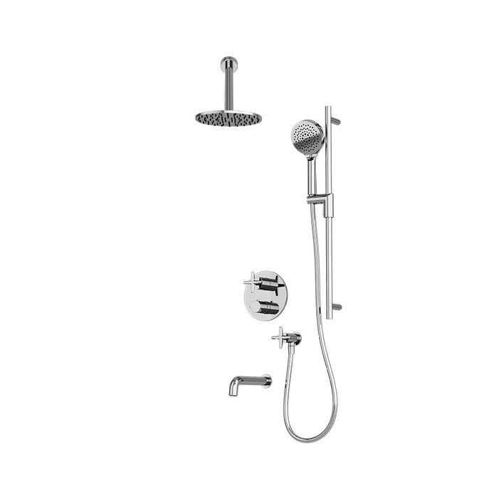 Rubi- Lexa 3 Way, 1/2'' thermostatic shower kit ( Ceiling arm - Available in 3 finishes)