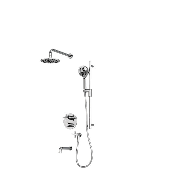Rubi- Lexa 3 Way, 1/2'' thermostatic shower kit ( Wall & Ceiling arm - Available in 3 finishes)
