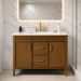 SIERRA - 42" Antique Walnut , Solid Wood Floor Standing Modern Bathroom Vanity,White Quartz Countertop - Construction Commodities Supply Inc.