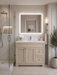 CLASSIC- 36" Solid wood Bathroom Vanity (6 COLORS AVAILABLE) With Quartz Countertop /  Right Side Drawers - Construction Commodities Supply Inc.