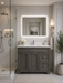 CLASSIC- 36" Solid wood Bathroom Vanity (6 COLORS AVAILABLE) With Quartz Countertop /  Right Side Drawers - Construction Commodities Supply Inc.