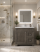 CLASSIC- 30" Solid wood Bathroom Vanity (6 COLORS AVAILABLE) With Quartz Countertop / Right Side Drawers - Construction Commodities Supply Inc.