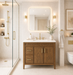SIERRA - 36" Antique Walnut , Solid Wood Floor Standing Modern Bathroom Vanity,White Quartz Countertop - Construction Commodities Supply Inc.
