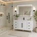 Lily - 60" Single Sink, White , Solid Wood Modern Bathroom Vanity, White Quartz Countertop - Construction Commodities Supply Inc.