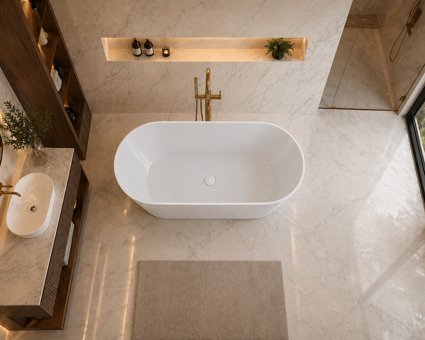 RUBI - SERENO 59" / 67" Composite Acrylic Free Standing Bathtub