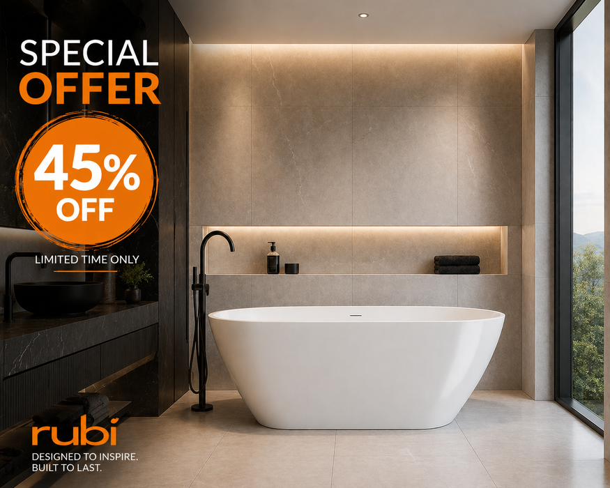 RUBI - PAUSA 59" / 67" Composite Acrylic Free Standing Bathtub