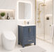 ROSE- 24"x18" Navy Blue , Solid Wood Floor Standing Modern Bathroom Vanity - Construction Commodities Supply Inc.