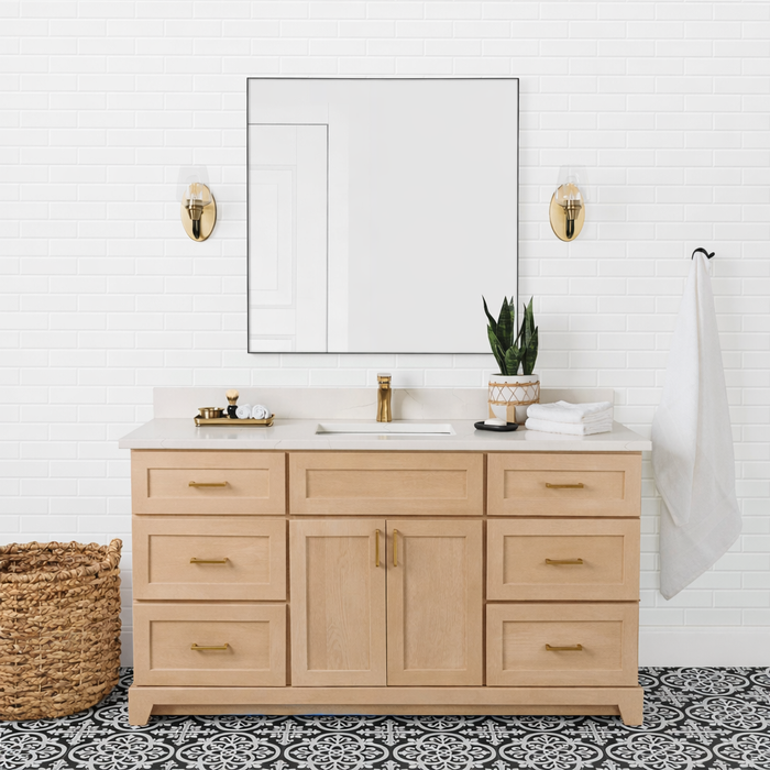 StoneWood - 42"  Solid Wood Canadian Made Bathroom Vanity With Quartz Countertop